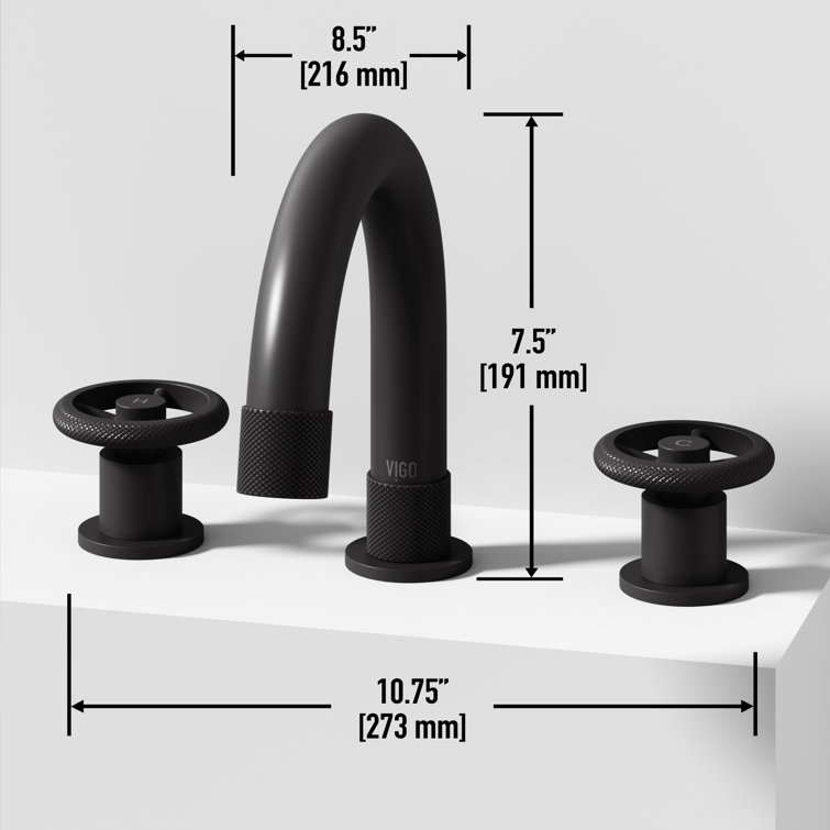 Matte Black Metal Transitional Widespread Bathroom Faucet