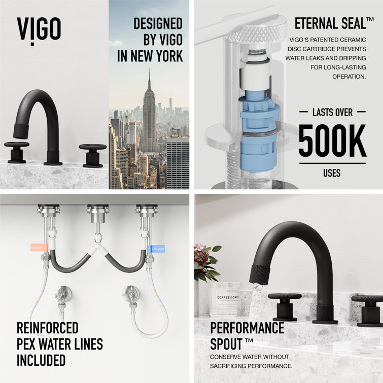 Matte Black Metal Transitional Widespread Bathroom Faucet