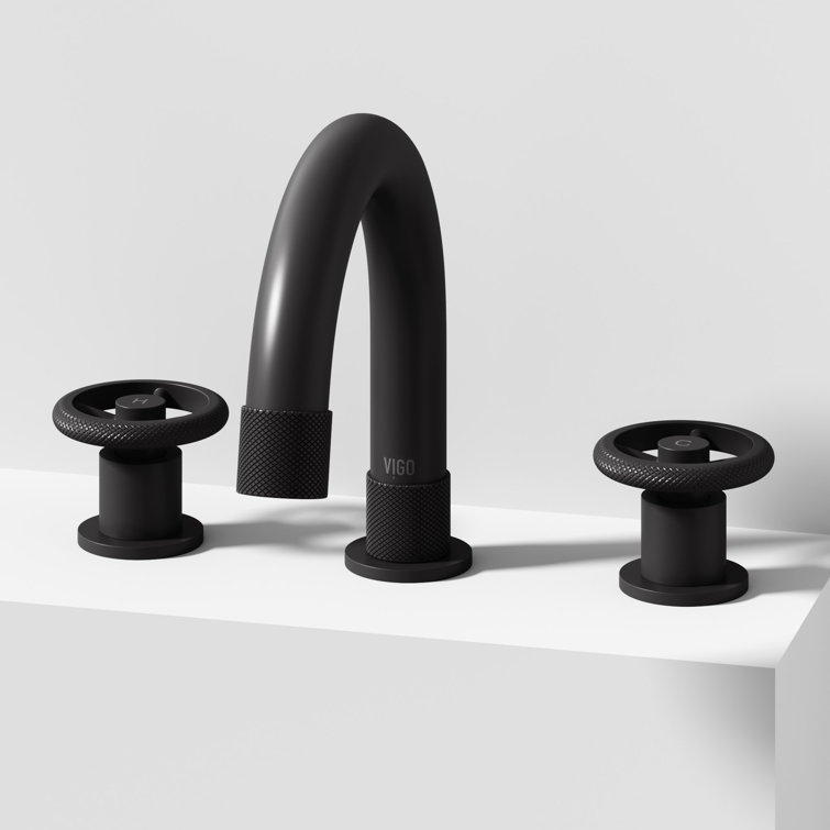 Matte Black Metal Transitional Widespread Bathroom Faucet