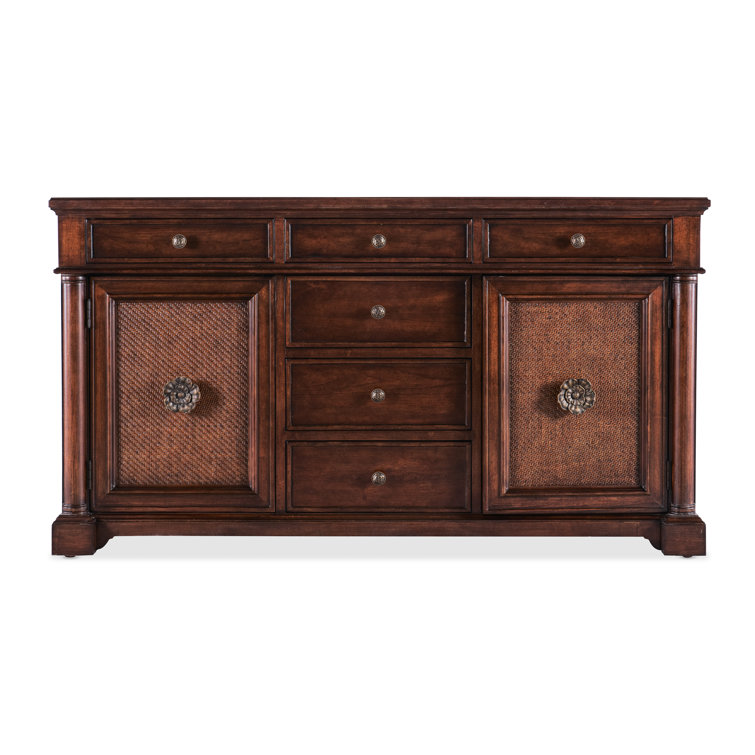 Charleston 66'' Maraschino Cherry Sideboard with Cane Accents