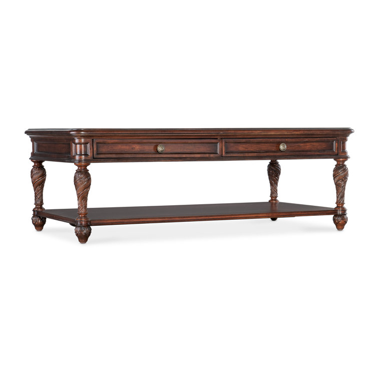 Charleston Brown Rectangular Wood Coffee Table with Storage