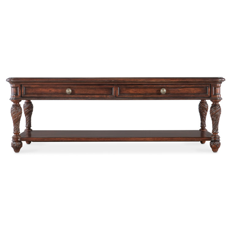 Charleston Brown Rectangular Wood Coffee Table with Storage