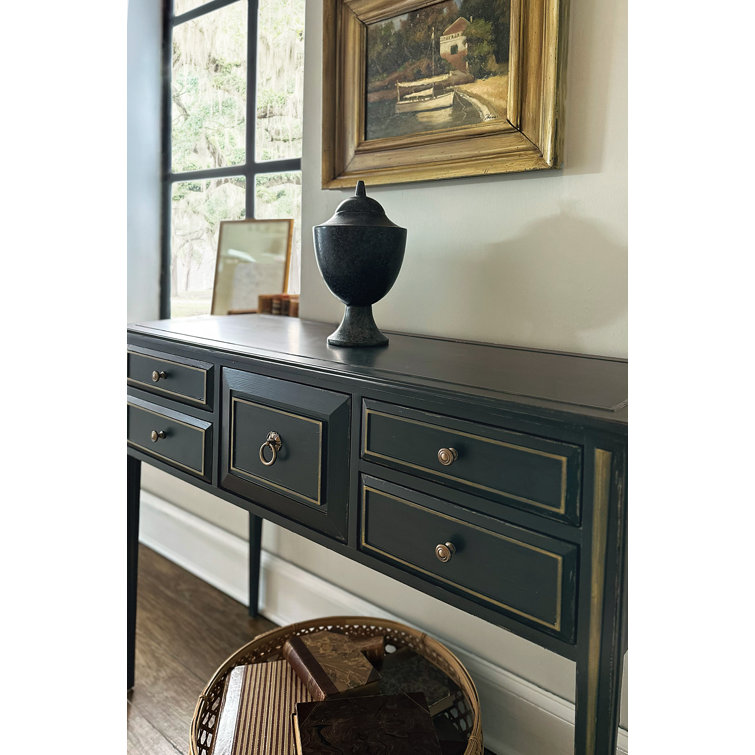 Charleston Green 48'' Rustic Wood Console Table with Storage