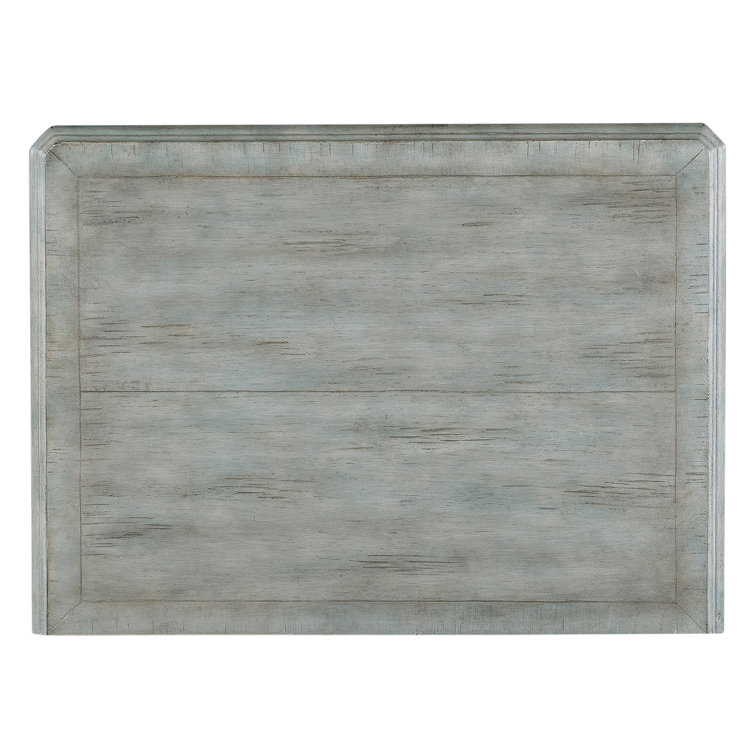Waterscape Blue Rustic Wood 2-Drawer End Table