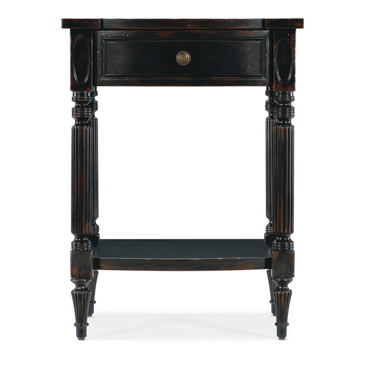 Charleston Black Cherry Wood End Table with Storage