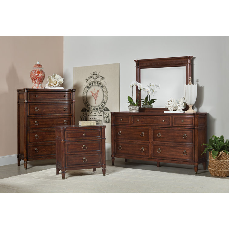 Charleston Brown Wood Rectangular Wall Mirror