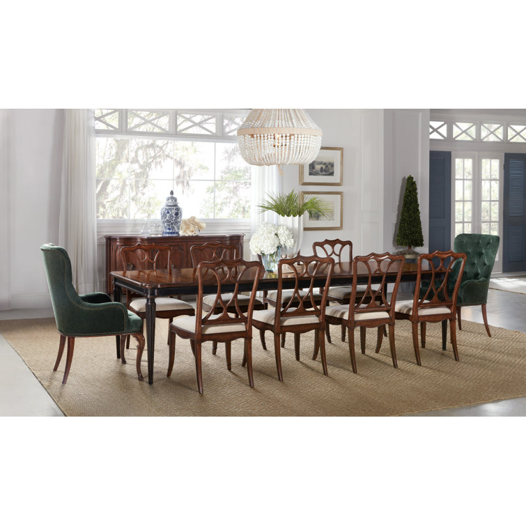 Charleston Green Upholstered Wingback Armchair with Wood Legs