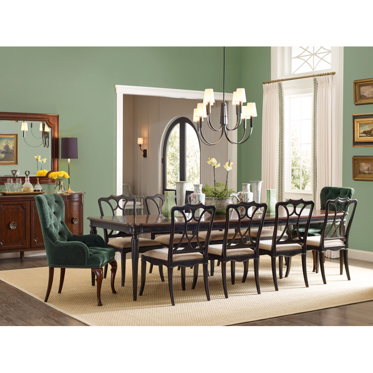 Charleston Green Upholstered Wingback Armchair with Wood Legs