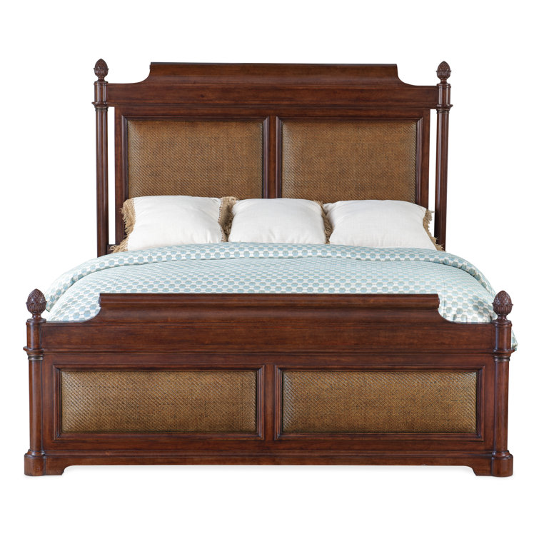 Charleston Brown Wood Frame California King Poster Bed