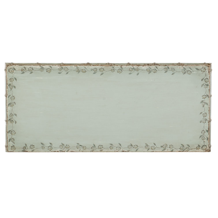 Haint Blue Handpainted Three-Drawer Accent Chest with Bamboo Trim