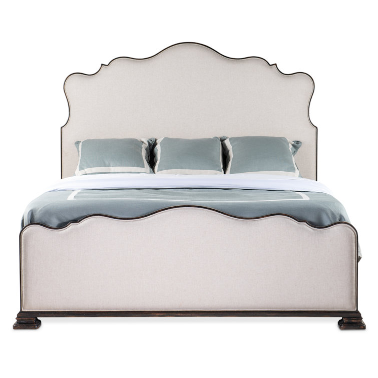 Charleston California King Beige Linen Upholstered Bed