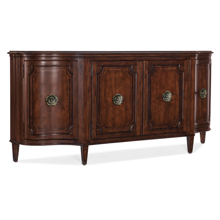 Charleston 78'' Brown Solid Wood Sideboard with Antique Bronze Pulls