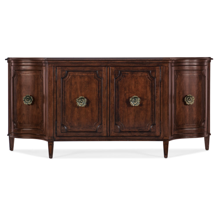 Charleston 78'' Brown Solid Wood Sideboard with Antique Bronze Pulls