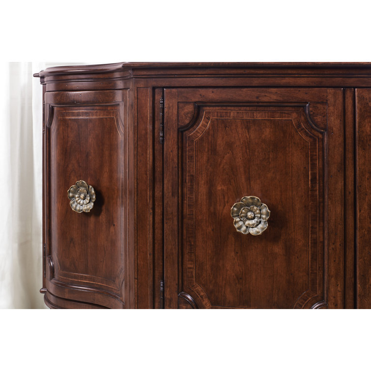 Charleston 78'' Brown Solid Wood Sideboard with Antique Bronze Pulls