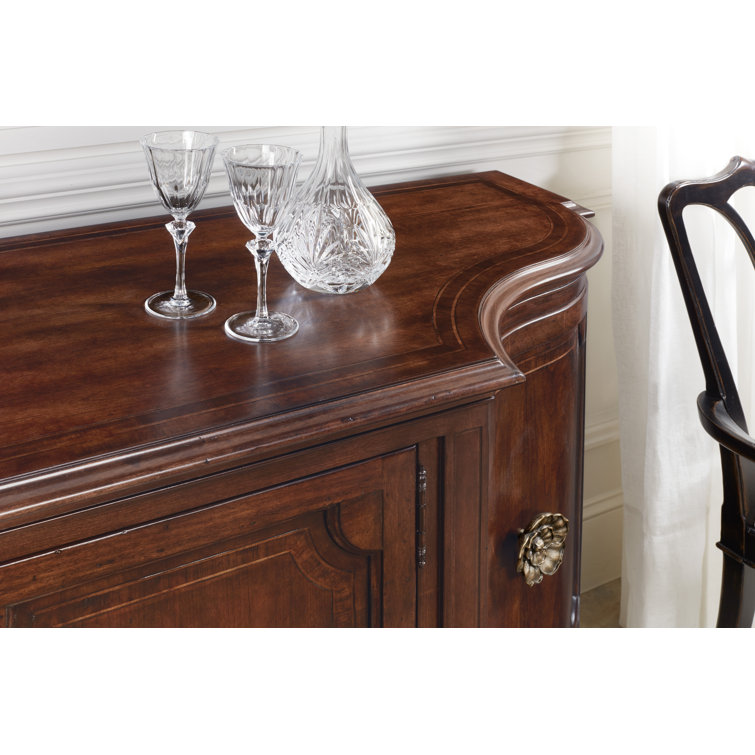 Charleston 78'' Brown Solid Wood Sideboard with Antique Bronze Pulls