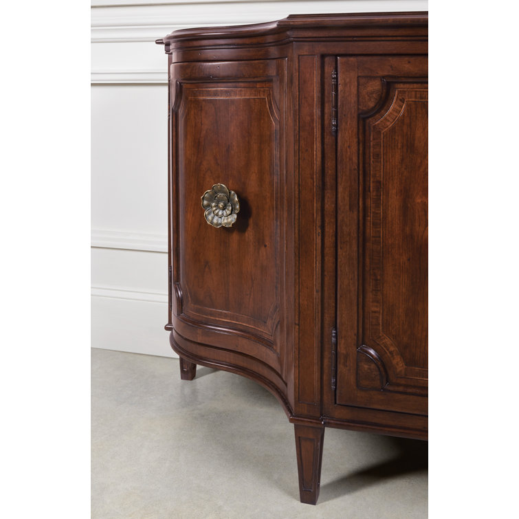 Charleston 78'' Brown Solid Wood Sideboard with Antique Bronze Pulls