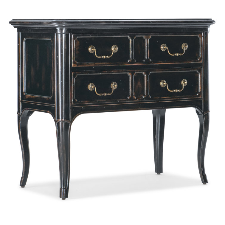 Charleston Black Cherry 2-Drawer Nightstand with USB Ports