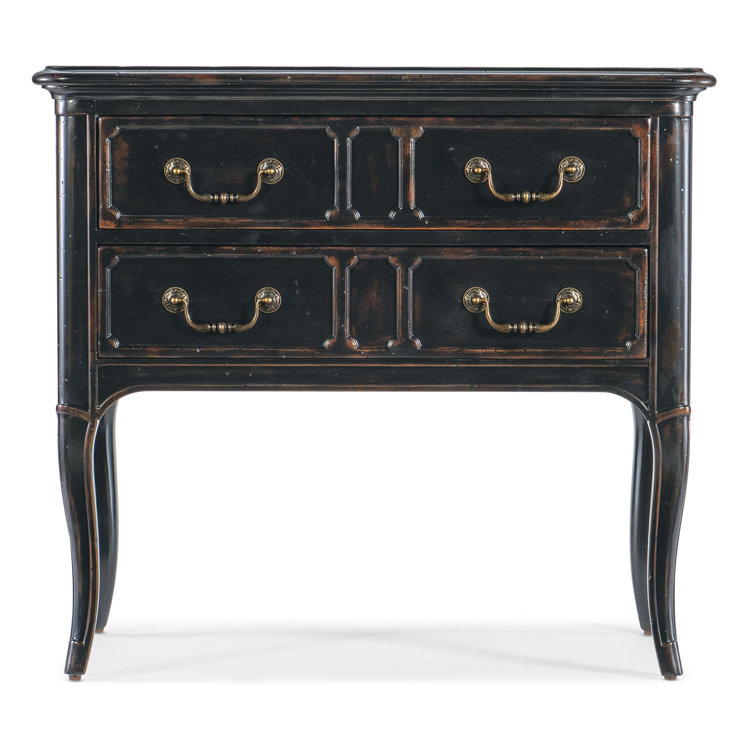 Charleston Black Cherry 2-Drawer Nightstand with USB Ports