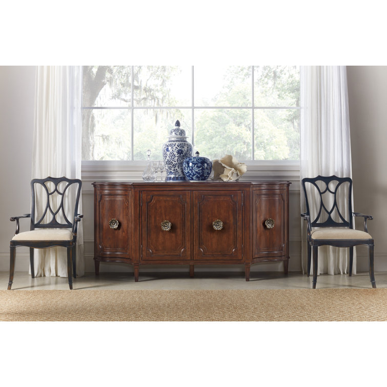 Charleston 78'' Brown Solid Wood Sideboard with Antique Bronze Pulls