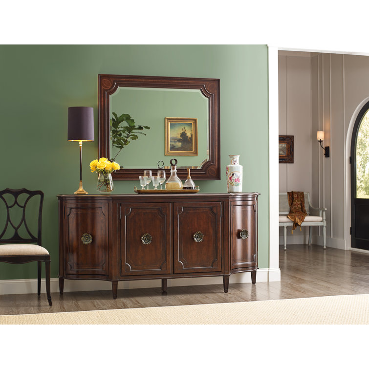 Charleston 78'' Brown Solid Wood Sideboard with Antique Bronze Pulls