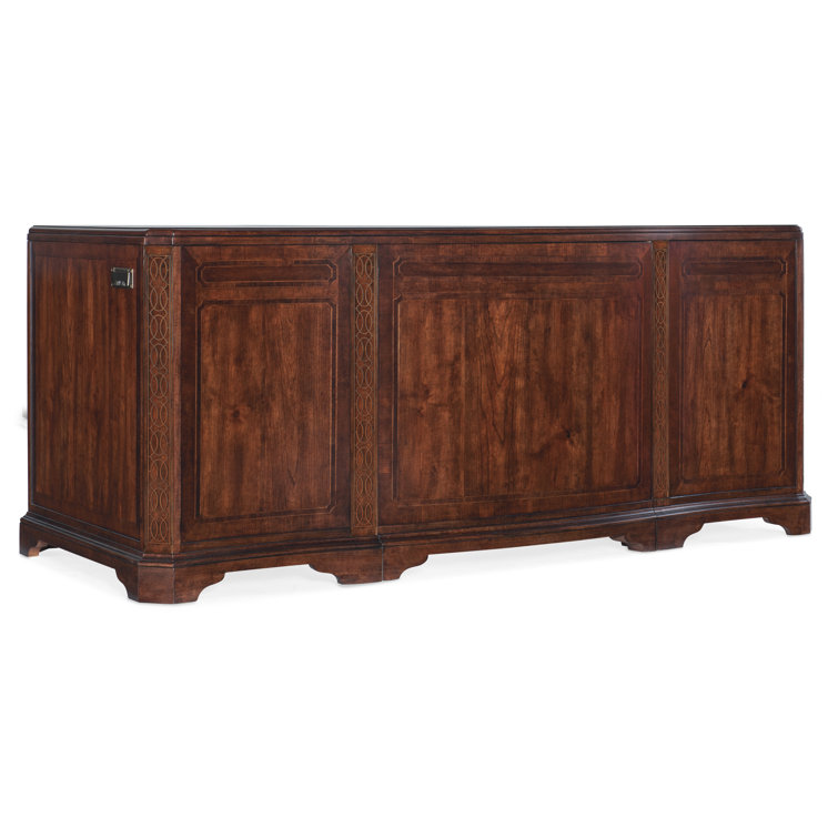 Maraschino Cherry Wood Executive Desk with Filing Cabinet
