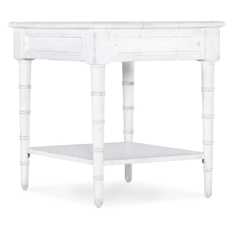 White Heron Rustic Rectangular End Table with Storage