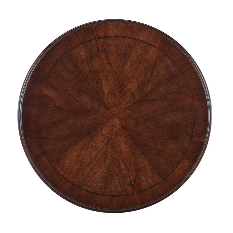 Charleston Round Cherry Veneer and Metal End Table