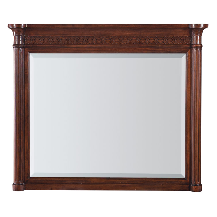 Charleston Brown Wood Rectangular Wall Mirror
