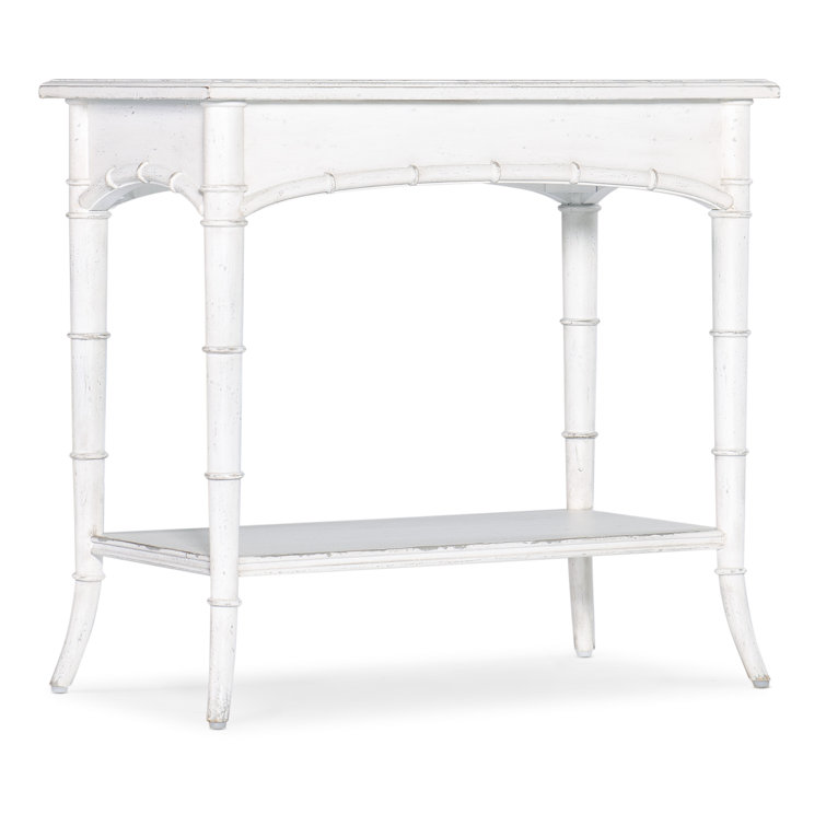 Charleston White Heron Rustic Rectangular End Table