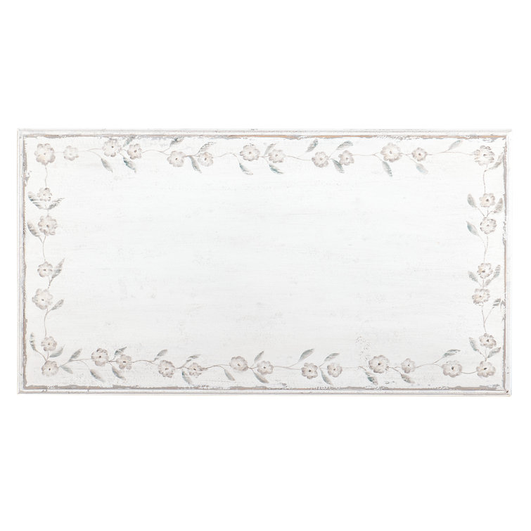 Charleston White Heron Rustic Rectangular End Table