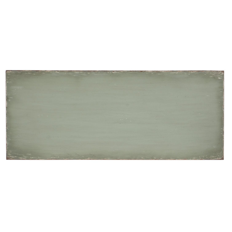 Verdigris Green 46" Maple Veneer 3-Drawer Accent Chest