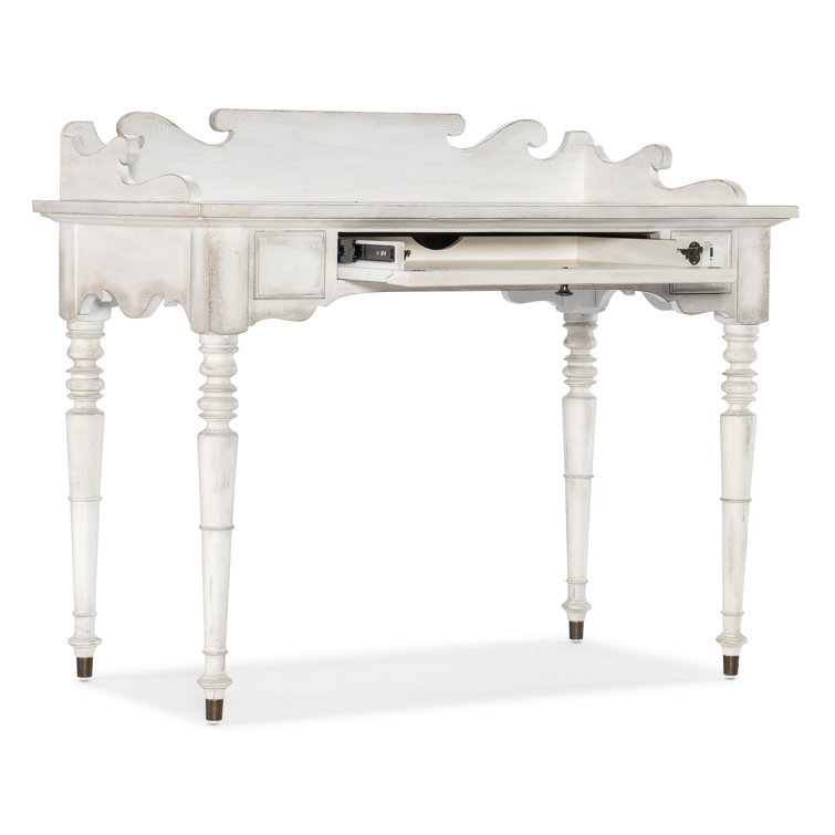 Magnolia White Solid Wood Writing Desk with Drawer