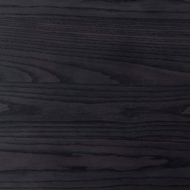 Black Wash Oval Solid Ash Wood Coffee Table
