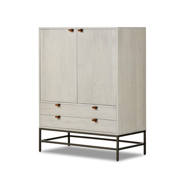Dove Poplar Solid Wood Storage Cabinet with Metal Legs