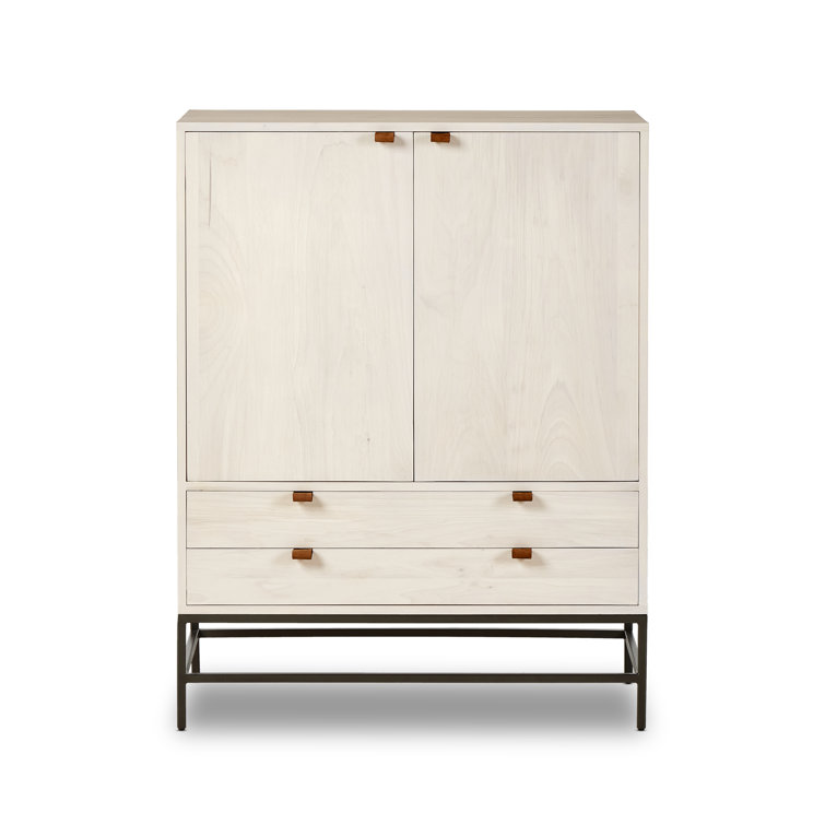 Dove Poplar Solid Wood Storage Cabinet with Metal Legs