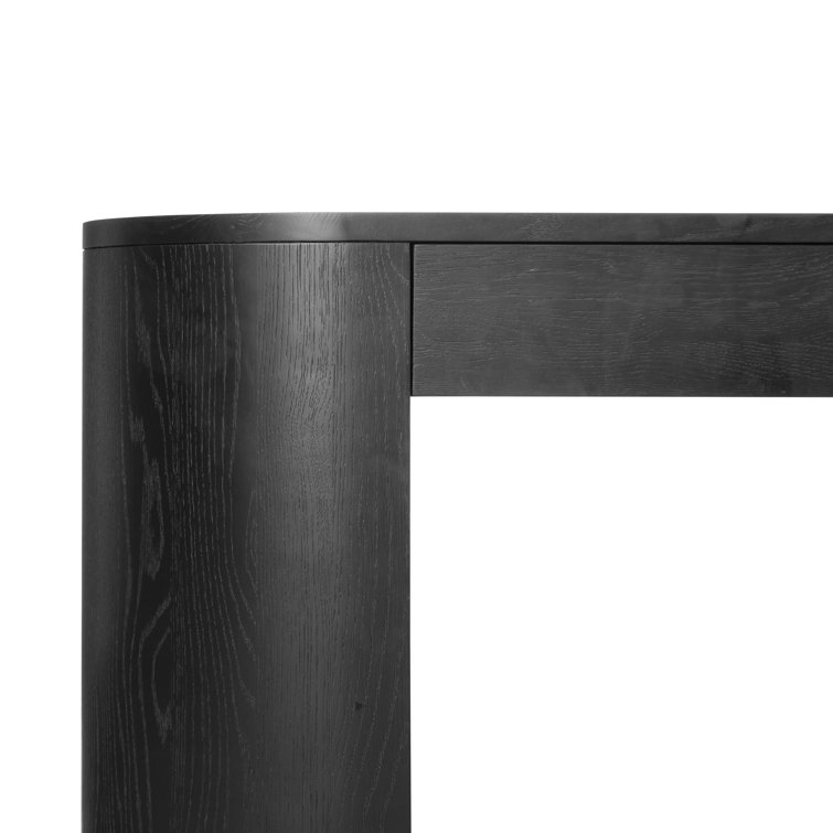 Ebony Oak Veneer Adjustable Height Writing Desk with Drawer