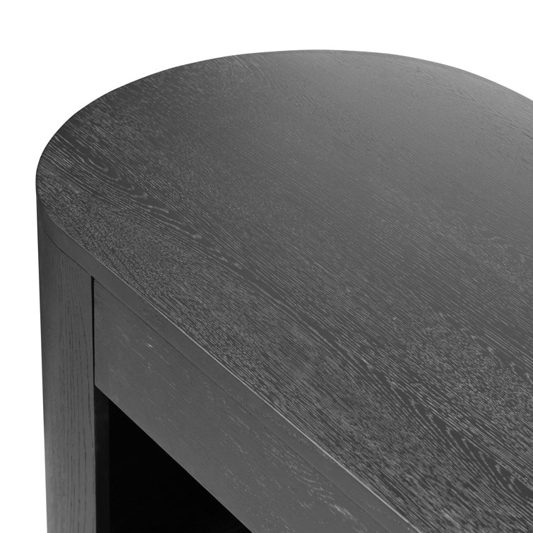 Ebony Oak Veneer Adjustable Height Writing Desk with Drawer