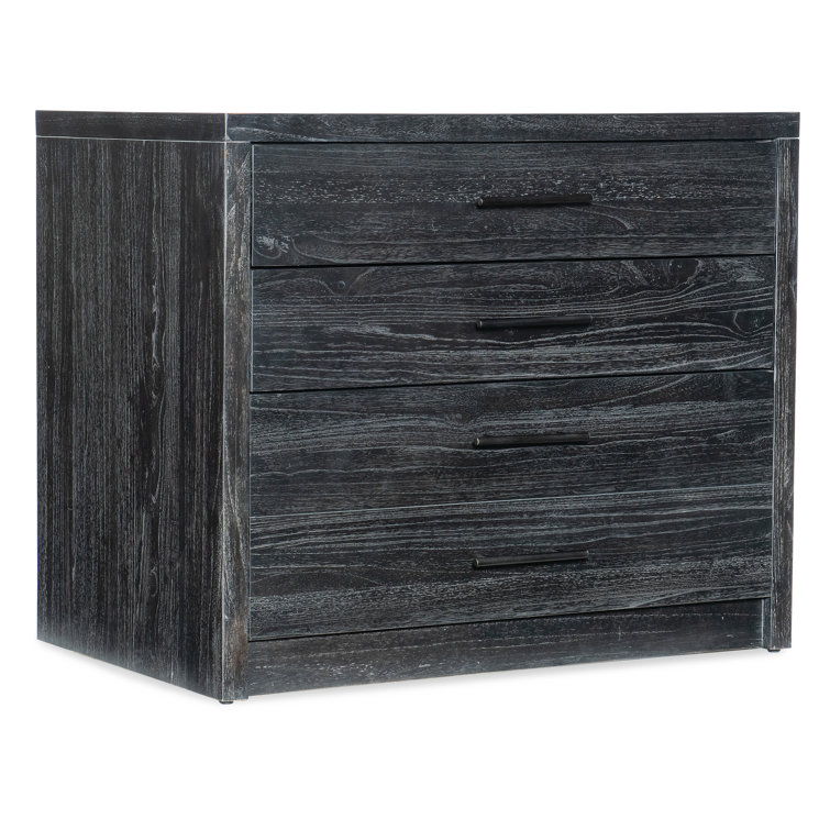 Black Mindi Veneer 3-Drawer Lateral File Cabinet
