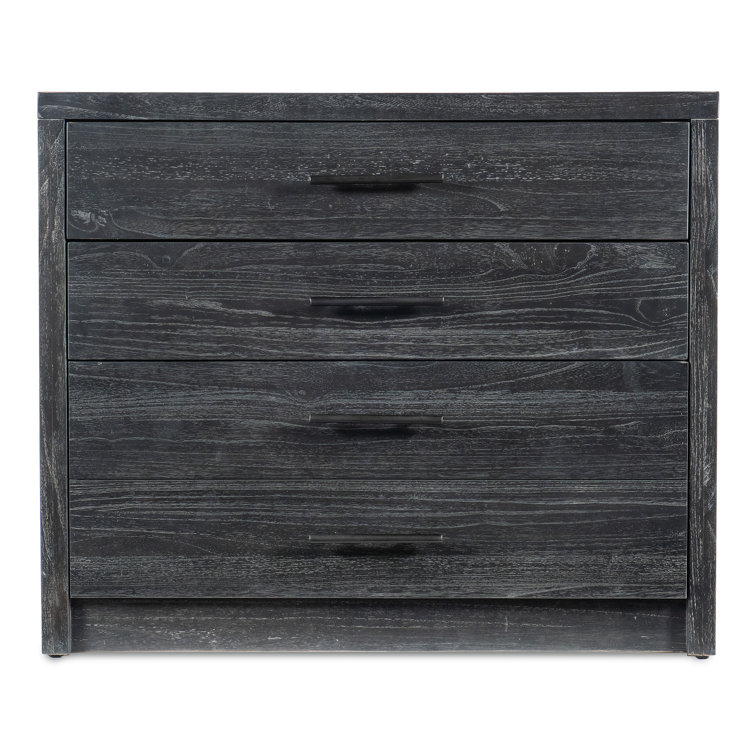 Black Mindi Veneer 3-Drawer Lateral File Cabinet