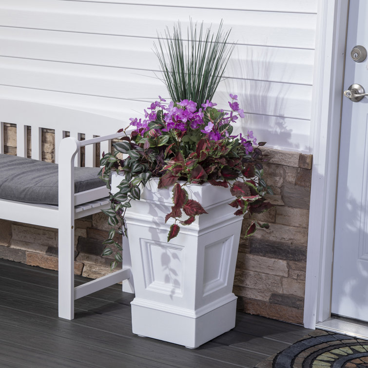 Atherton 24" White High-Density Resin Self-Watering Planter Box Set