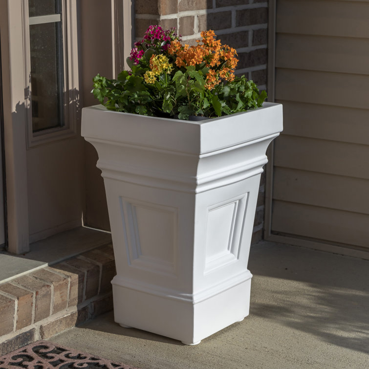 Atherton 24" White High-Density Resin Self-Watering Planter Box Set