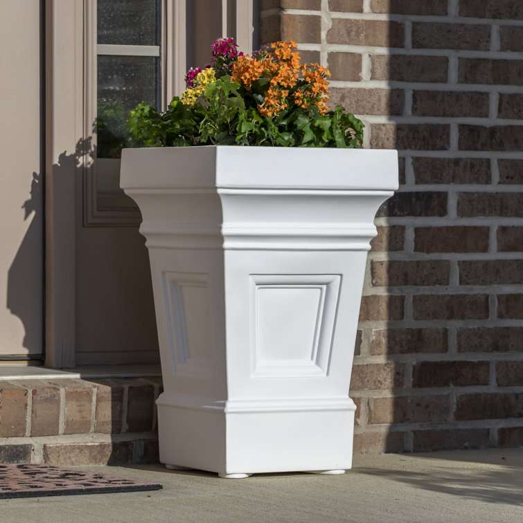 Atherton 24" White High-Density Resin Self-Watering Planter Box Set