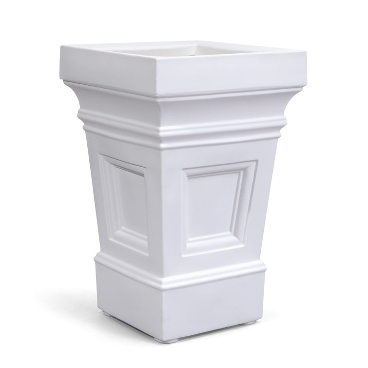 Atherton 24" White High-Density Resin Self-Watering Planter Box Set