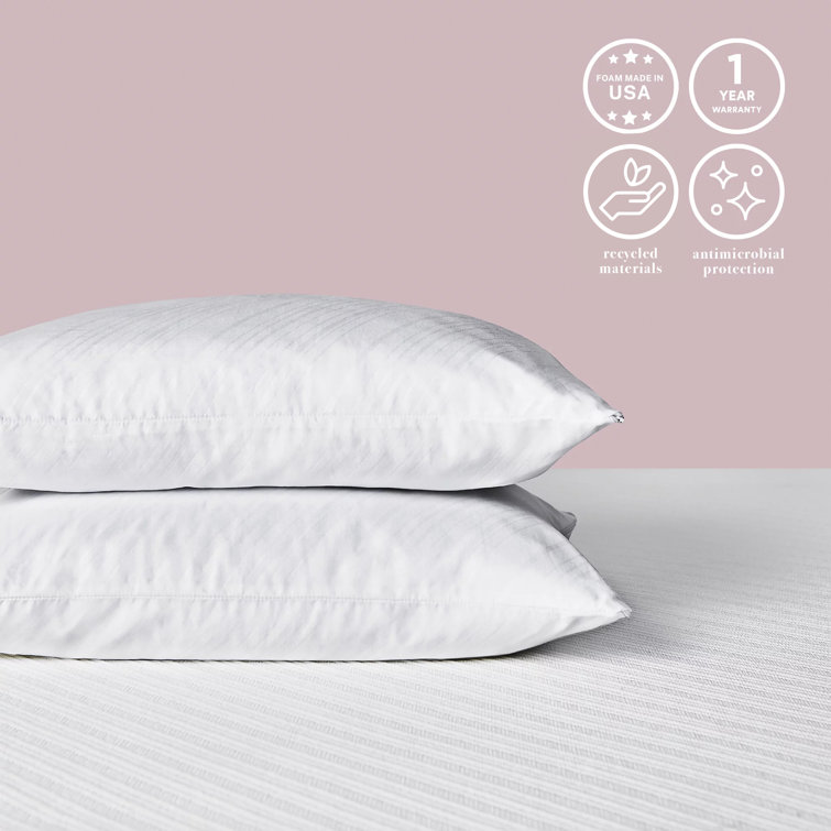 King White Gel Memory Foam Cooling Pillow Set