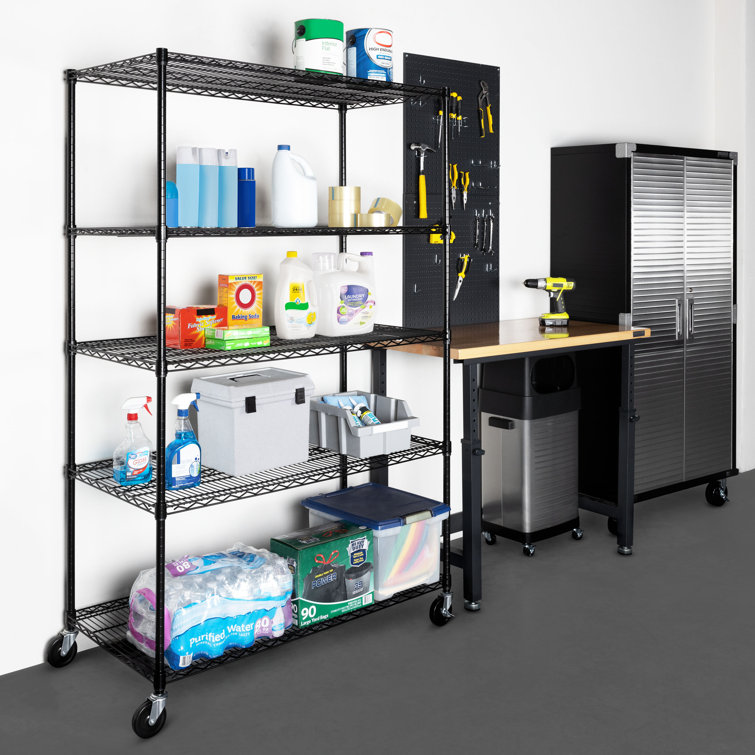 UltraDurable 5-Tier Chrome Steel Wire Shelving, 48" x 24" x 72"