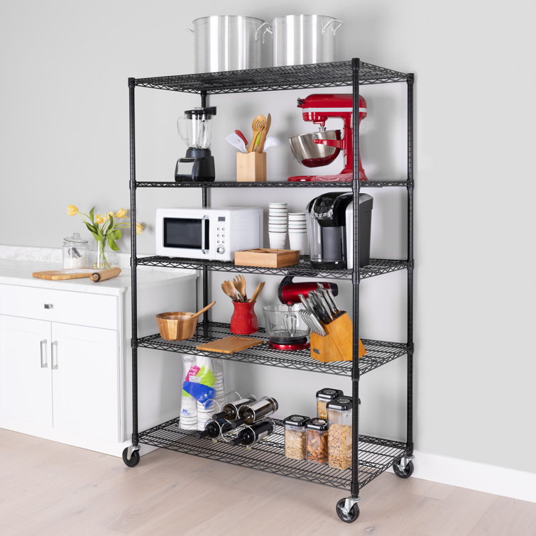 UltraDurable 5-Tier Chrome Steel Wire Shelving, 48" x 24" x 72"