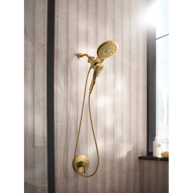 Brushed Gold Multi-Head Rain Shower with Handheld