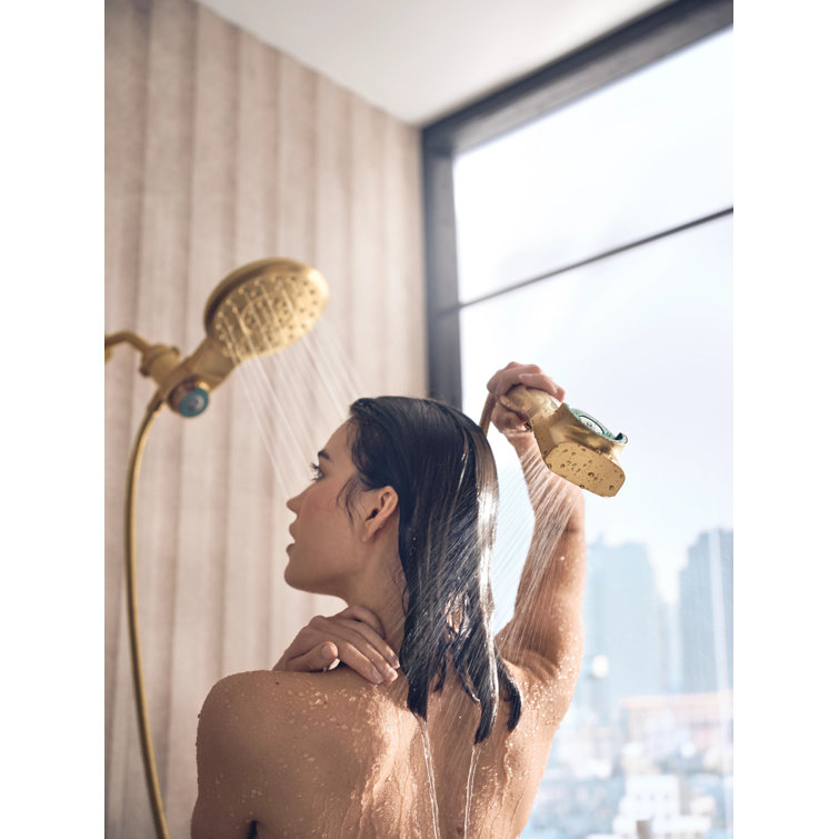 Brushed Gold Multi-Head Rain Shower with Handheld