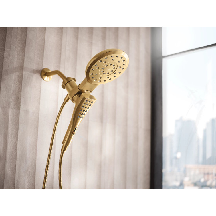 Brushed Gold Multi-Head Rain Shower with Handheld