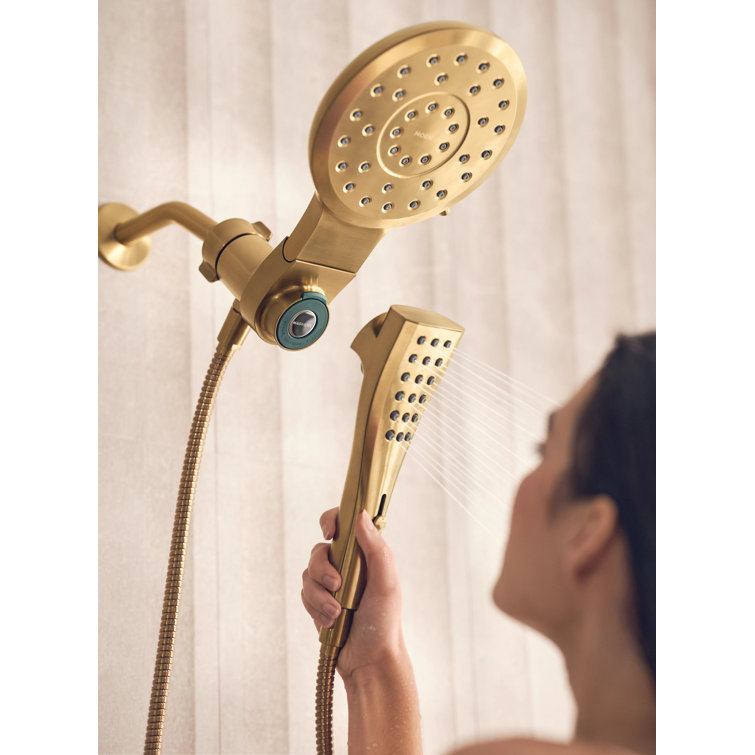 Brushed Gold Multi-Head Rain Shower with Handheld